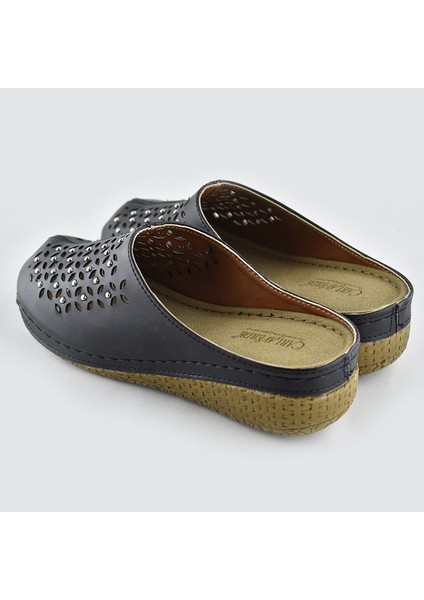 8670 Carlaverde Tam Ortopedik Kapalı Siyah Kadın Terlik Kapalı Terlik modelleri