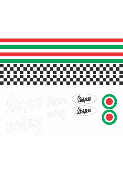 Sticker Master Vespa Kask Italyan Sticker Seti Motor