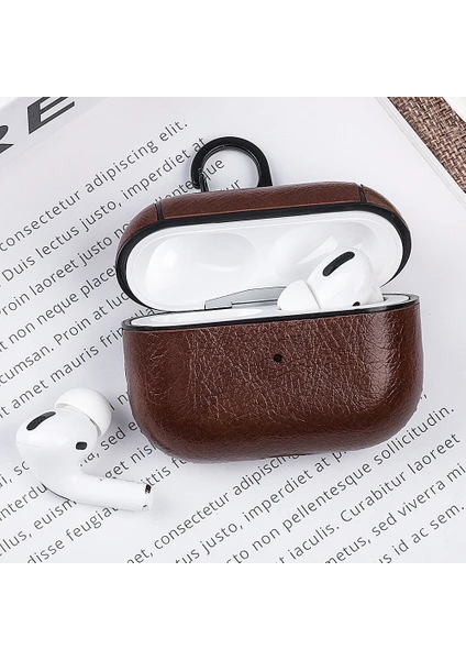 Airpods Pro (2. Nesil) Lüx Deri Suni Deri Kılıf 360 Koruma