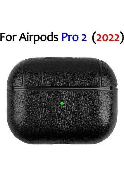 Airpods Pro (2. Nesil) Lüx Deri Suni Deri Kılıf 360 Koruma