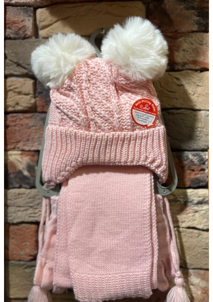 Mamasorbatti Kız Çocuk Atkı Eldiven Şapka Takımı