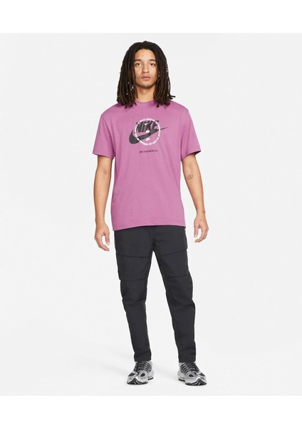 Sportswear Dri Fit Grafikli Mor Bol Kesim Erkek T-Shirt DV1128-507