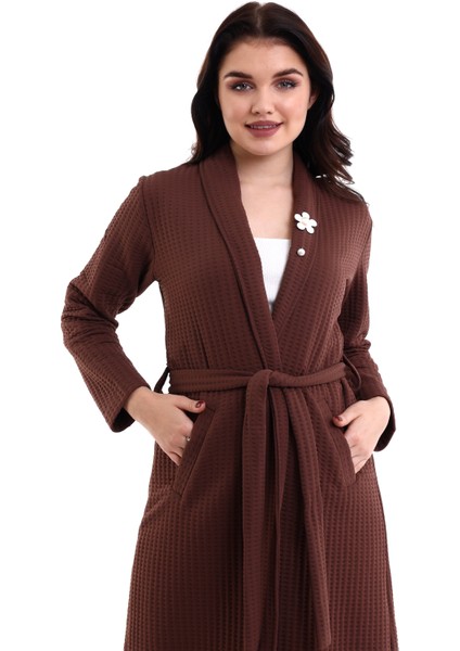 Kadın Jakarlı Örme Siyah Kimono Ceket MDNSS150