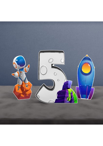 Uzay Temalı 5 Yaş Doğum Günü Parti Seti -Mini