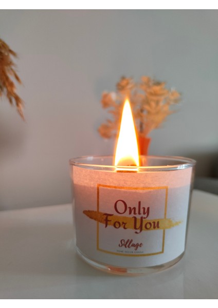 Only For You Vanilya Kokulu Içine Söz Gizli %100 Soya Wax Dekoratif Hediyelik Mum