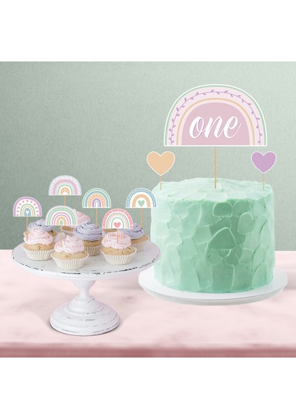 Boho Baby Girl Gökkuşağı Temalı 1 Yaş Kız Bebek Doğum Günü Parti Seti – Mini fırsatları