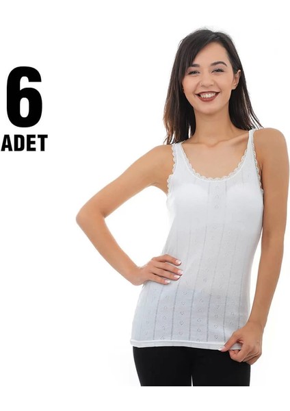 Elestan Kalın Askılı Jakarlı Bayan Atlet 6'lı fiyatları