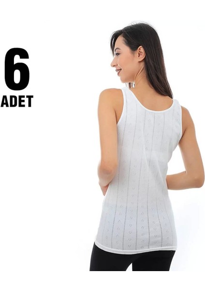 Elestan Kalın Askılı Jakarlı Bayan Atlet 6'lı modelleri