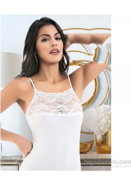 Bayan Elestan Ip Askılı Geniş Dantelli Atlet fiyatları