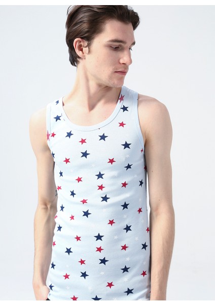 Açık Mavi Erkek Iç Giyim Atlet 100TDNATL007085