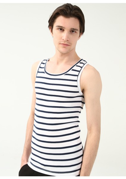 Beyaz - Siyah Erkek Iç Giyim Atlet 100TDNATL007089