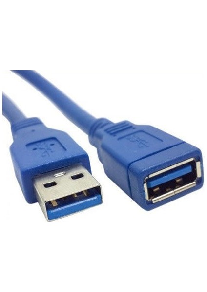 Usb 3.0 dişi erkek uzatma kablosu mavi 30 cm