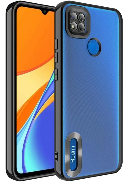 Xiaomi Redmi 9c Kılıf Kamera Korumalı Logo Gösteren Şeffaf Kapak