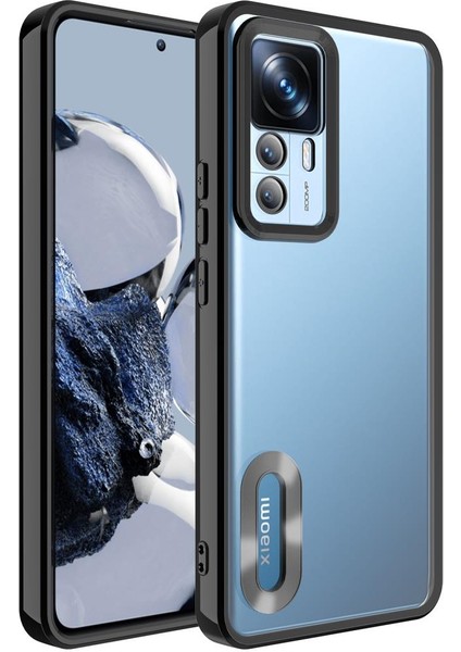 Xiaomi Mi 12T Kılıf Kamera Korumalı Logo Gösteren Şeffaf Kapak