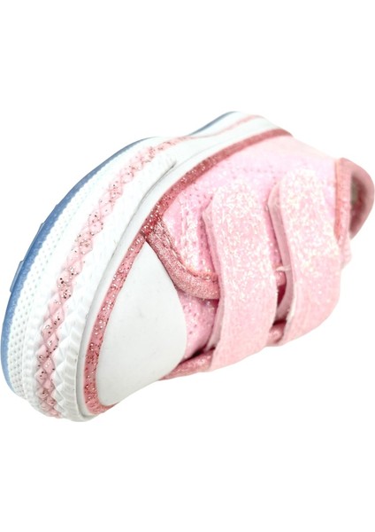 Kız Çocuk Işıklı Keten Ayakkabı Pembe Sim fırsatları