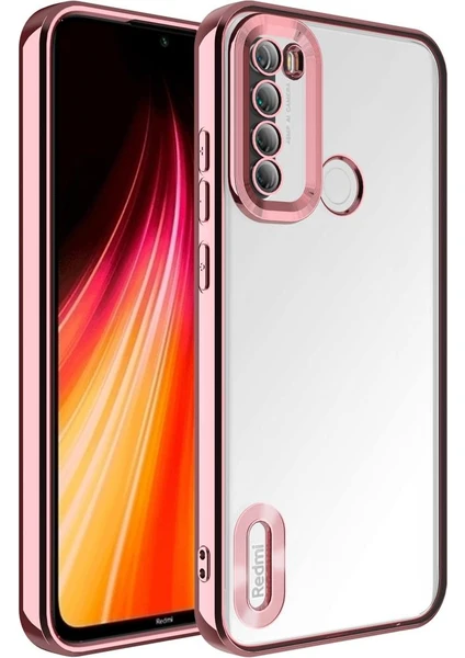 Xiaomi Redmi Note 8 Kılıf Kamera Korumalı Logo Gösteren Şeffaf Kapak