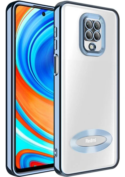 Xiaomi Redmi Note 9 Pro Kılıf Kamera Korumalı Logo Gösteren Şeffaf Kapak