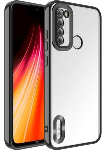 Xiaomi Redmi Note 8 Kılıf Kamera Korumalı Logo Gösteren Şeffaf Kapak