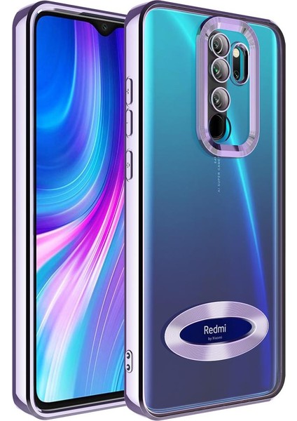 Xiaomi Redmi Note 8 Pro Kılıf Kamera Korumalı Logo Gösteren Şeffaf Kapak