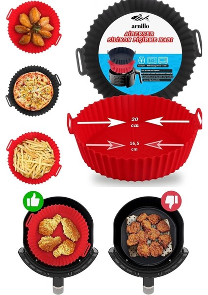 Airfryer Silikon Pişirme Kabı Hava Fritözü Kalıbı Airfryer Aksesuarı