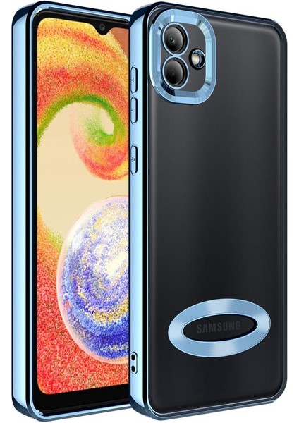 Samsung Galaxy A04 Kılıf Kamera Korumalı Logo Gösteren Şeffaf Kapak