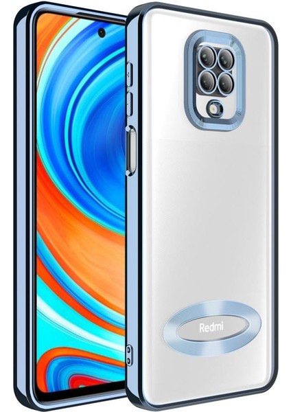 Xiaomi Redmi Note 9s Kılıf Kamera Korumalı Logo Gösteren Şeffaf Kapak