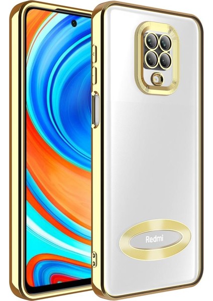 Xiaomi Redmi Note 9 Pro Kılıf Kamera Korumalı Logo Gösteren Şeffaf Kapak