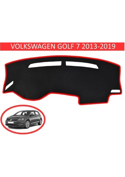 Lee Willson Volkswagen Golf 7 Modellerine Uygun Torpido Koruma Halısı Siyah Kenar Renk Kırmızı