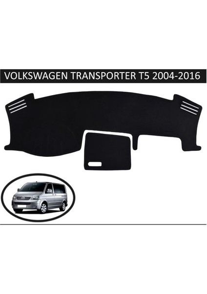 2003-2016 Modellerine Uygun Volkswagen Transporter T5 Torpido Koruma Halısı Siyah Kenar Renk Siyah
