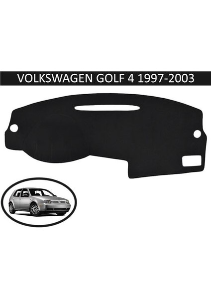 1997-2003 Modellerine Uygun Volkswagen Golf 4 Torpido Koruma Halısı Siyah Kenar Renk Siyah
