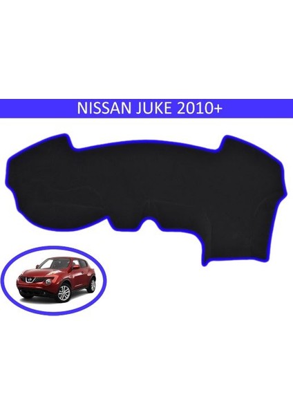 2010+ Modellerine Uygun Nissan Juke Torpido Koruma Halısı Siyah Kenar Renk Mavi