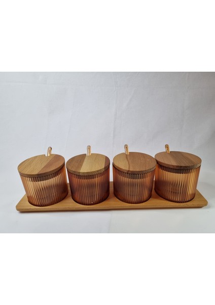 Spıca Striped Baharatlık Seti 4'lü Amber
