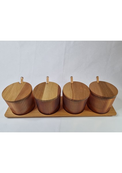 Spıca Striped Baharatlık Seti 4'lü Amber