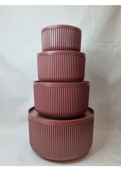 Perle Saklama Kabı Seti 4'lü Bordo