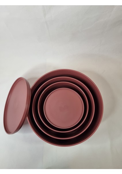 Perle Saklama Kabı Seti 4'lü Bordo