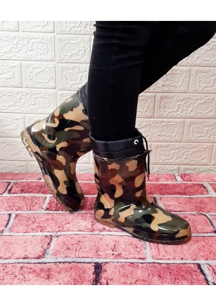 Yeşil Kahve Kamuflaj Içi Yünlü Kar Yağmur Çizme fiyatları