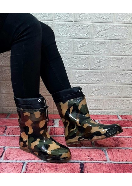 Yeşil Kahve Kamuflaj Içi Yünlü Kar Yağmur Çizme fırsatları