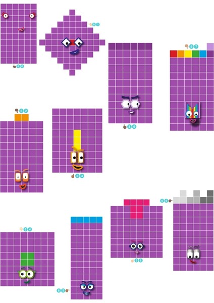 Numberblocks 60 Numara Set Sticker Etiket