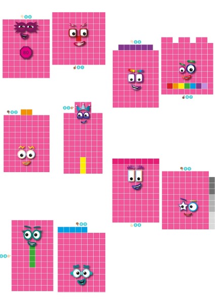 Numberblocks 80 Numara Set Sticker Etiket