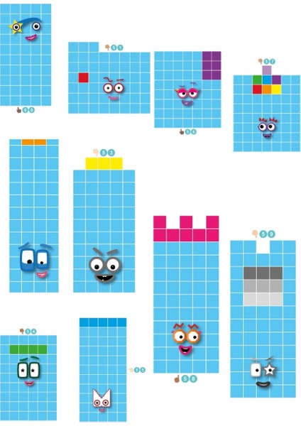 Numberblocks 50 Numara Set Sticker Etiket fiyatları