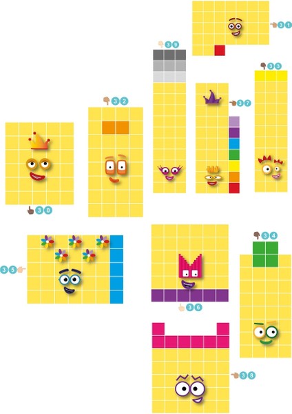 Numberblocks 30 Numara Set Sticker Etiket fiyatları