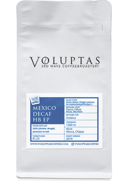 Mexico Decaf Hb Ep 250 gr
