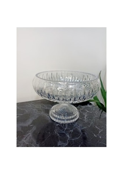 Ayz Home Kesme Kristal Yuvarlak Ayaklı Sunumluk Kase 28 cm fiyatları