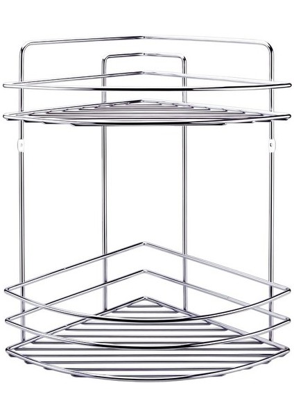 Metal 2 Katlı Banyo Köşe Duş Rafı Düzenleyici 36CM