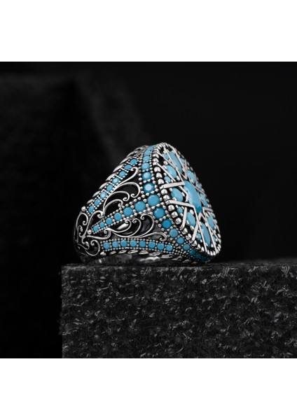 925 Ayar Gümüş Yüzük Turkuaz Firuze Taşı Damla Kesim Yüksek Kaliteli Takı fiyatları