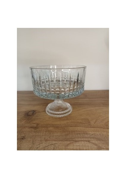 Ayz Home Kristal Ayz Home Ayaklı Kesme Kristal Dekor Sunumluk Kase 16*16