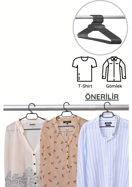 120 Adet Siyah Plastik Elbise Askısı 120'LI Set modelleri