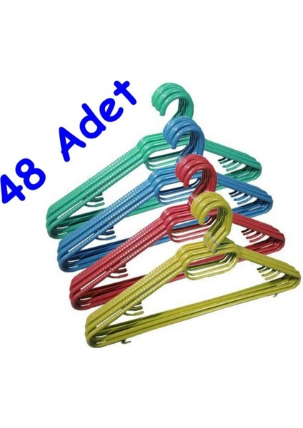 48 Adet Ekonomik Plastik Elbise Askısı