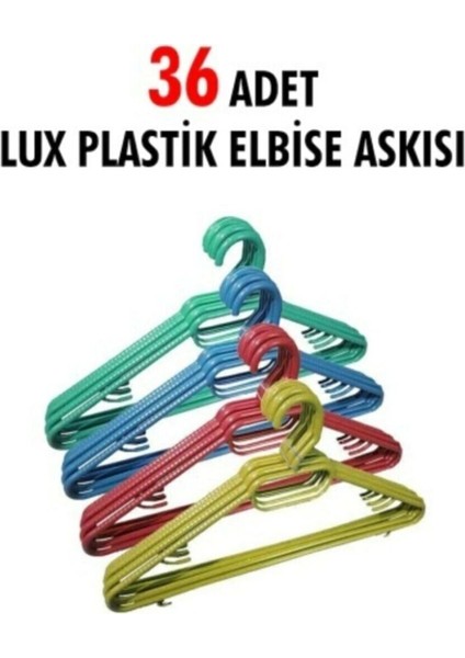 36 Adet Plastik Elbise Askısı Lüx