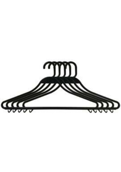 Kıyafet Askısı Plastik Kırılmaz Siyah 20 Adet